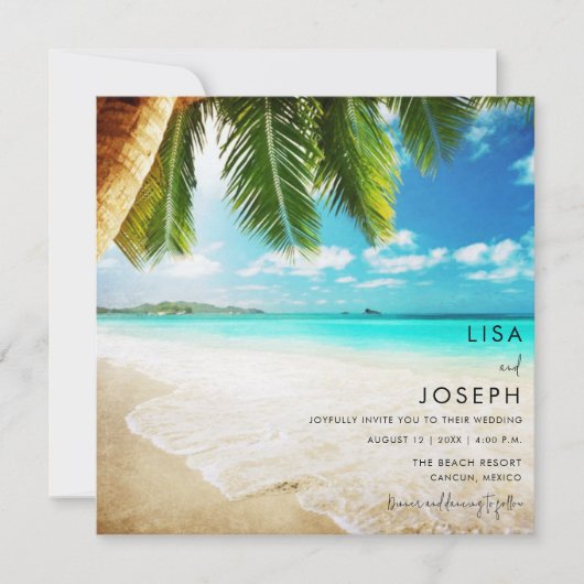 Destination Beach Wedding Aankondiging (Voorkant)