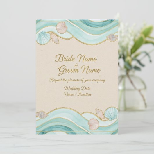 Destination Beach Wedding Invitation (Debout devant)