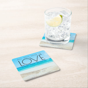 Destination Beach Wedding Vierkante Kartonnen Onderzetter