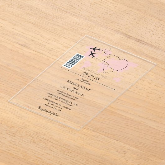 Destination Boarding Pass Mariage Invitations (Poser)