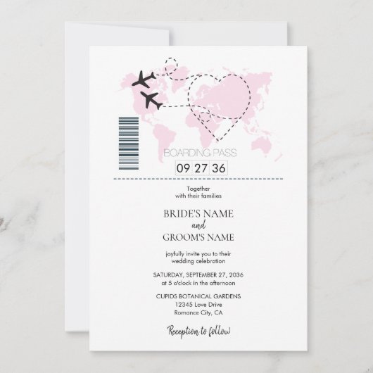 Destination Boarding Pass Mariage Invitations (Devant)