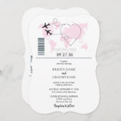 Destination Boarding Pass Mariage Invitations (Devant / Derrière)