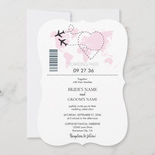 Destination Boarding Pass Mariage Invitations (Devant)