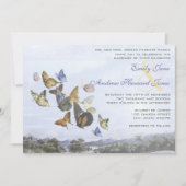 Destination Butterfly and Palm Tree Wedding Invite Kaart (Voorkant)