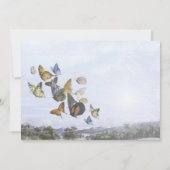 Destination Butterfly and Palm Tree Wedding Invite Kaart (Achterkant)