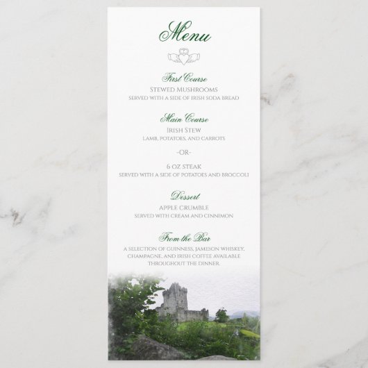 Destination d'aquarelle : Menu de l'Irlande (Devant)