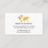 Destination de carte du monde d'or de Faux d'agent (Dos)