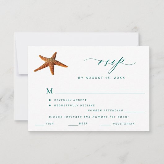 Destination de la plage d'été mariage menu choix R (Devant)