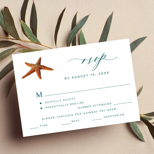 Destination de la plage d'été mariage menu choix R