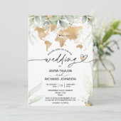 Destination de mariage Carte du monde en or Invita (Debout devant)