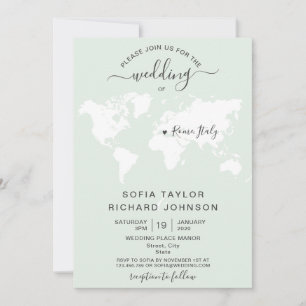 Destination de mariage minimaliste simple Carte du