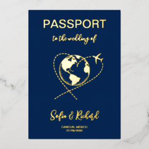 Destination de mariage passeport Carte du monde en