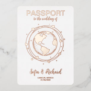Destination de mariage passeport Carte du monde en