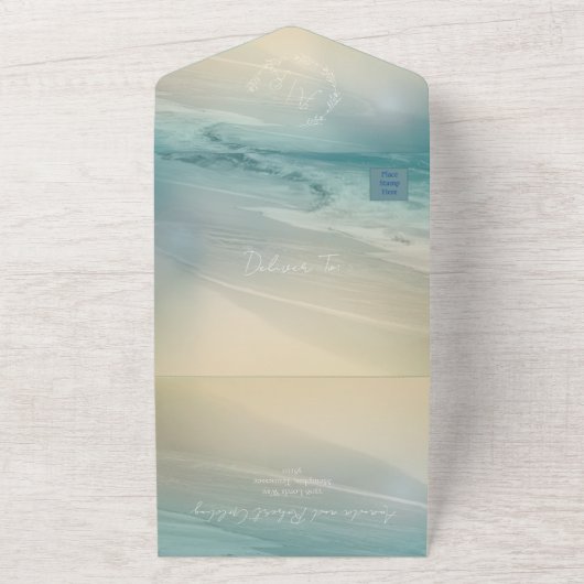 Destination de plage céleste Invitation de mariage (Dehors)