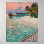 Destination de plage tropicale aux Maldives Poster (Devant)