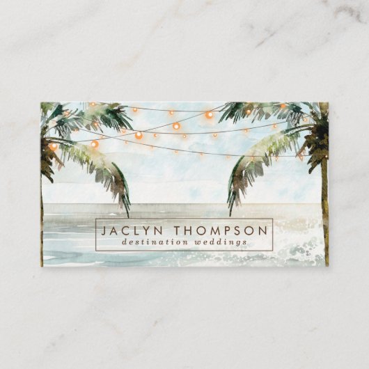 destination de plage tropicale carte de visite (Devant)