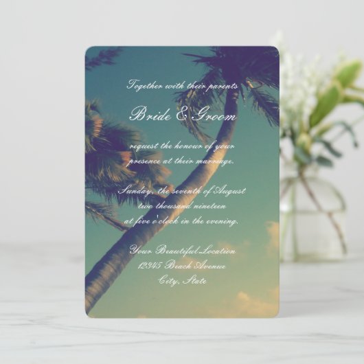 Destination de plage tropicale invitations de mari (Debout devant)