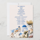 Destination Grèce Santorin Programme de mariage (Dos)