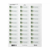 Destination Green Watercolor Palm Leaves Wedding Etiket (Full Sheet)