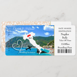 Destination Italie Europe Mariage Invitation de bi