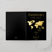 Destination Mariage Black Gold World Carte Passepo (Mise à l'extérieur)