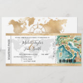 Destination Mariage Carte d'embarquement Italie (Devant / Derrière)