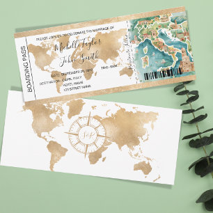 Destination Mariage Carte d'embarquement Italie