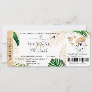 Destination Mariage Carte d'embarquement Plan Trop