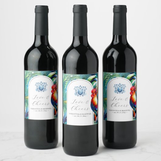 Destination Mariage Custom Wine Bottle Étiquettes (Bouteilles)