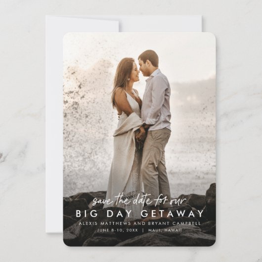 Destination mariage enregistrer la date carte phot (Devant)