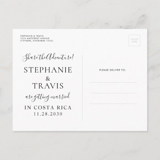 Destination Mariage Enregistrer la date Gold Carte (Dos)