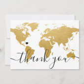 Destination Mariage Gold World Carte Mariage Photo (Devant)