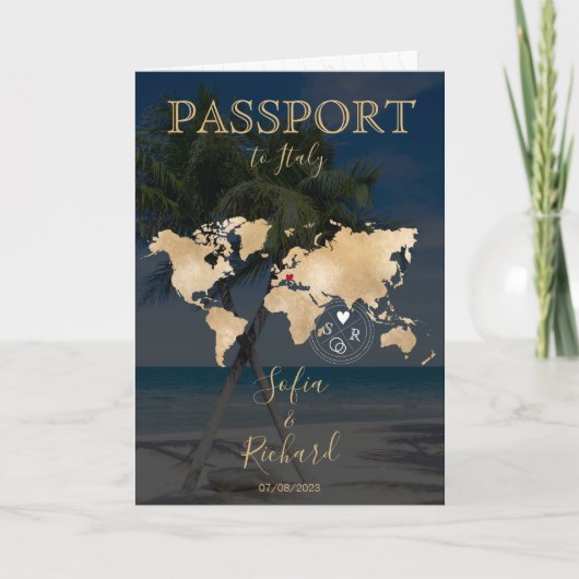 Destination mariage Passport Carte du monde Palm B (Devant)