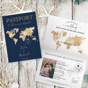 Destination mariage Passport Carte du monde Punta
