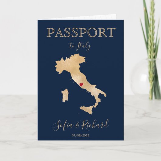 Destination mariage Passport Gold Carte Italie (Devant)