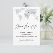 Destination mariage poussiéreux bleu Save the date (Debout devant)