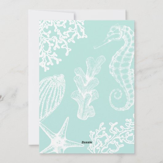 Destination plage côtière faire-part de mariage (Dos)