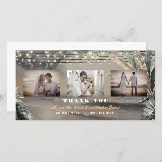 Destination Plage Mariage tropical Merci (Devant / Derrière)