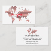 Destination rose de carte du monde d'or de Faux (Devant / Derrière)