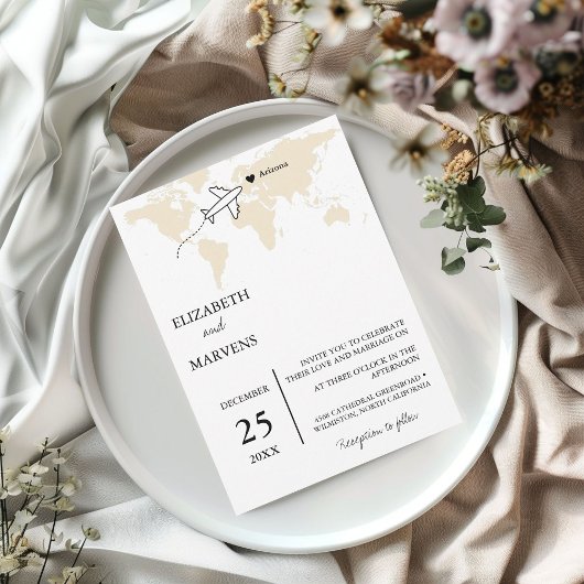 Destination Travel thème carte du monde Mariage