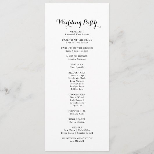 Destination Tropical Greenery Wedding Programme (Dos)