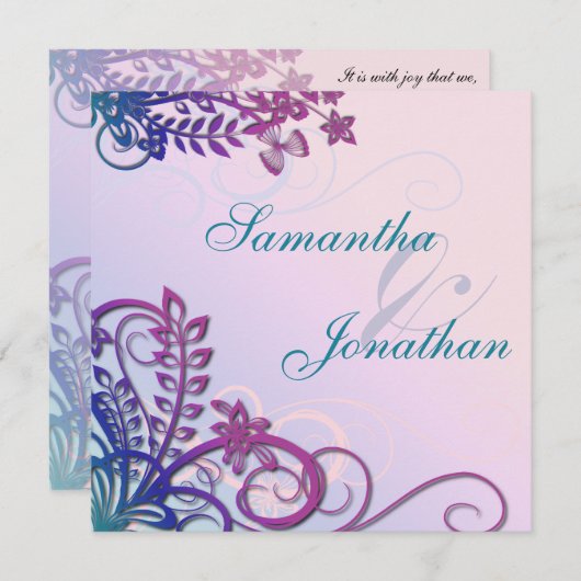 Destination tropicale faire-part de mariage (Devant / Derrière)