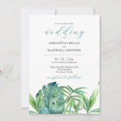 Destination tropicale Invitations de mariage Palm (Devant)