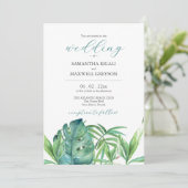 Destination tropicale Invitations de mariage Palm (Debout devant)