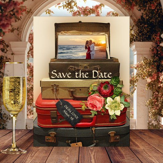 Destination vintage Enregistrer la carte postale D