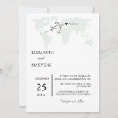 Destination Voyage thème monde carte Mariage Invit (Devant)