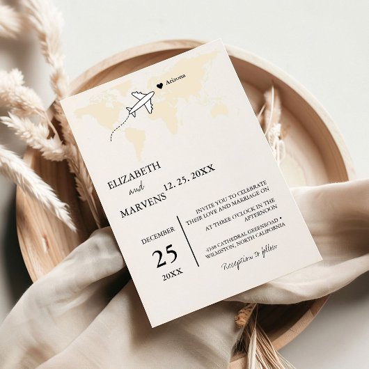 Destination Voyage thème monde carte Mariage Invit