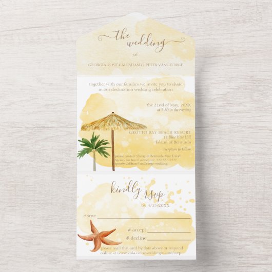 Destination Wedding All in One Wedding Invitation (À l'intérieur)