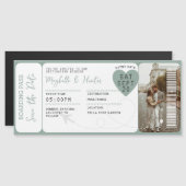  Destination Wedding Boarding Pass Plane Ticket  (Voorkant / Achterkant)
