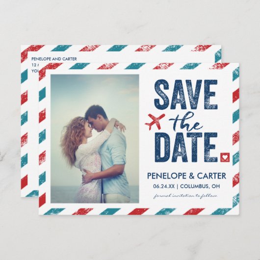 Destination Wedding | Briefkaart Opslaan datum (Voorkant / Achterkant)